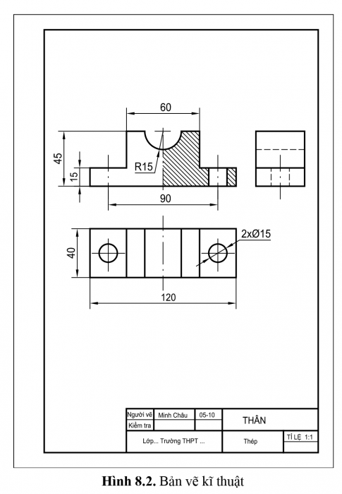 Giải bài 8 Bản vẽ kĩ thuật và các tiêu chuẩn trình bày bản vẽ kĩ thuật