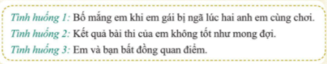 Luyện tập kiểm soát cảm xúc tiêu cực trong các tình huống sau