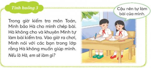 Thảo luận cách giải quyết vấn đề trong các tình huống sau.