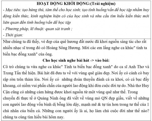 Giáo án PTNL bài Đoàn thuyền đánh cá