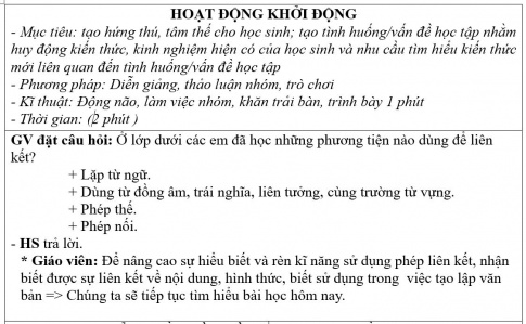 Giáo án PTNL bài Liên kết câu và liên kết đoạn văn