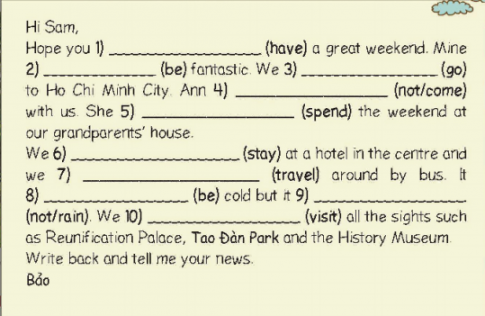 [Right On] Giải tiếng Anh 6 Unit 5: London was great! - Grammar