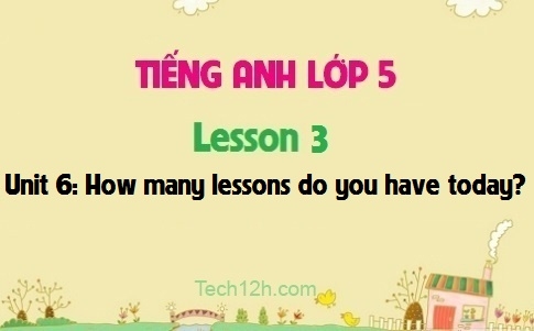 Unit 6: How many lessons do you have today? Lesson 3