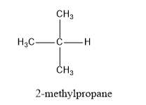 Viết công thức cấu tạo của alkane có tên gọi 2-methylpropane.