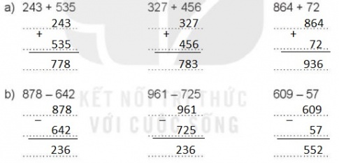 [KNTT] Giải VBT Toán 2 bài 70: Ôn tập phép cộng, phép trừ trong phạm vi 1000