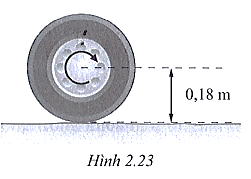 Ô tô đang chuyển động với vận tốc không đổi khi trục truyền động của ô tô tác dụng mômen lực 200 Nm lên bánh xe (hình 2.23).
