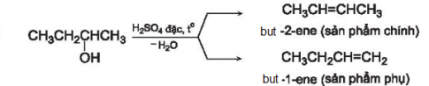 Đun nóng butan-2-ol với sulfuric acid đặc thu được các alkene nào? Sản phẩm nào là sản phẩm chính.