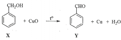 Hợp chất X có tác dụng kháng khuẩn, chống vi sinh vật kí sinh trên da (chấy, rận,..). X có công thức phân tử C7H8O và có chứa vòng benzene, phổ IR của X có peak hấp thụ rộng ở vùng 3300 cm-1. Oxi hóa X bằng CuO nung nóng, thu được hợp chất Y có peak hấp thụ đặc trưng ở khoảng 1700 cm-1. Xác định công thức cấu tạo của X, Y và viết phương trình hoá học của phản ứng xảy ra.