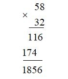            58 × 32 = 1 856