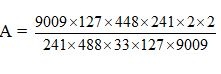  A = 