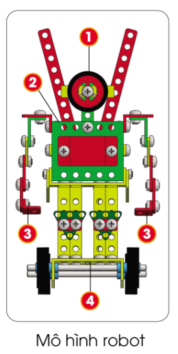 Quan sát hình và cho biết các bộ phân của mô hình rô-bốt?