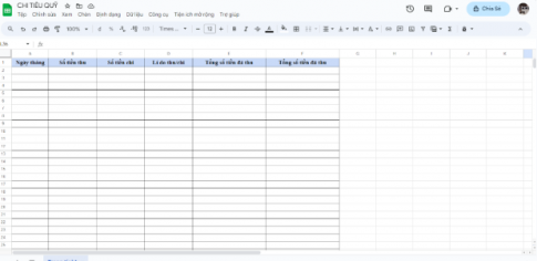 Em hãy sử dụng Google Sheets để tạo một bảng tính theo dõi chi tiêu quỹ của lớp em trong học kì vừa qua. Trong đó, mỗi khoản thu/chi ghi được trên một dòng, các thông tin cần có gồm: ngày tháng; số tiền thu, số tiền chi; lý do thu/chi; Tổng số tiền đã thu/đã chi,...