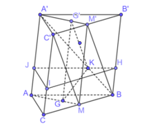 Cho hình lăng trụ tam giác ABC.A'B'C'. Lấy M, M' lần lượt là trung điểm các đoạn thẳng BC, B'C'; lấy các điểm G, G', K lần lượt thuộc các đoạn AM, A'M', A'B sao cho…