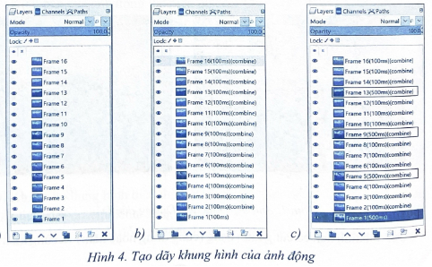 Hãy lựa chọn một số bức ảnh và thiết kế ảnh động với hiệu ứng có trong GIMP