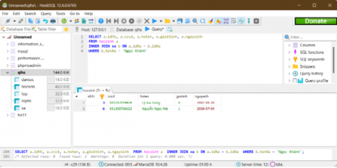 Hãy viết câu truy vấn SQL lấy ra danh sách tất cả các học sinh, bao gồm idHs, cccd, hoten, gioitinh, ngaysinh ở một xã/phường có tên đầy đủ cụ thể.