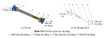 Quan sát hình 24.9, cho biết truyền lực các đăng gồm các bộ phận chính nào