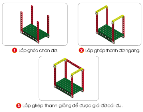 Cùng bạn lắp ghép mô hình cái đu theo các bước dưới đây.