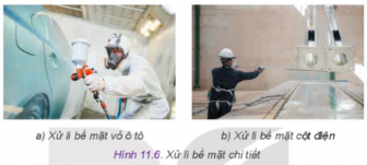 Quan sát Hình 11.6 và cho biết: Phương pháp đang thực hiện để xử lí bề mặt chi tiết Tác dụng của các phương pháp này.