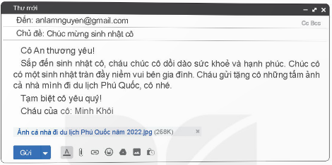 Đọc thư điện tử dưới đây và trả lời câu hỏi