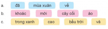  Sắp xếp các từ ngữ trong mỗi dòng dưới đây thành câu và chép lại cho đúng: