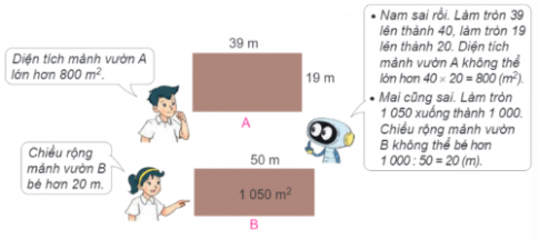 Dựa vào cách ước lượng của Rô-bốt, em hãy cho biết các khẳng định sau đúng hay sai.