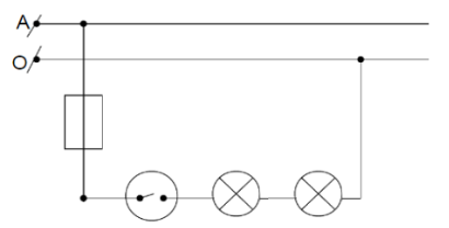 Câu 6: Hãy sử dụng các kí hiệu điện đã học để vẽ sơ đồ mạch điện dùng một công tắc đơn để bật, tắt hai bóng đèn mắc nối tiếp sử dụng nguồn điện xoay chiều 220 V - 50 Hz.