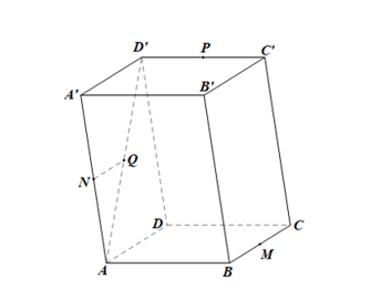 Cho hình hộp ABCD.A'B'C'D'. Gọi M, N, P, Q lần lượt là trung điểm của các cạnh BC, AA', C'D', AD'. Chứng minh rằng: 