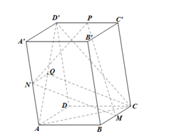 Cho hình hộp ABCD.A'B'C'D'. Gọi M, N, P, Q lần lượt là trung điểm của các cạnh BC, AA', C'D', AD'. Chứng minh rằng: 