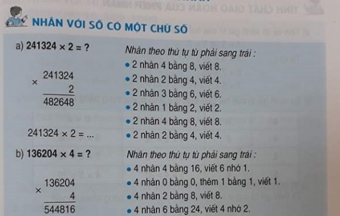 Giải bài Nhân với số có một chữ số