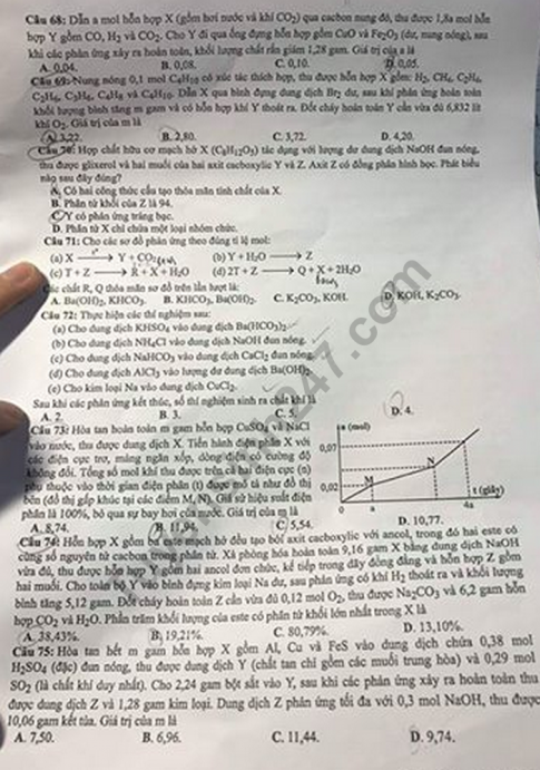 Thi THPTQG 2020: Đề thi và đáp án môn Hóa học mã đề 208