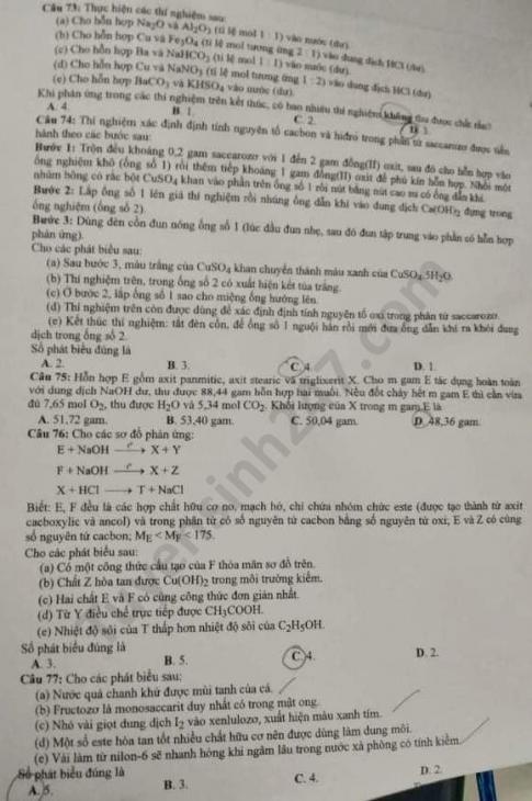 Thi THPTQG 2020: Đề thi và đáp án môn Hóa học mã đề 214