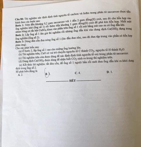 Thi THPTQG 2020: Đề thi và đáp án môn Hóa học mã đề 221