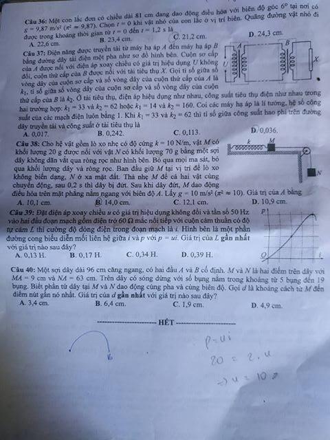 Thi THPTQG 2020: Đề thi và đáp án môn Vật lý mã đề 221