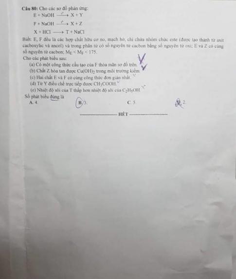 Thi THPTQG 2020: Đề thi và đáp án môn Hóa học mã đề 222