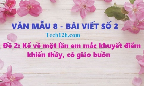 Văn mẫu 8 bài viết số 2 đề 2: Kể về một lần em mắc khuyết điểm khiến thầy, cô giáo buồn