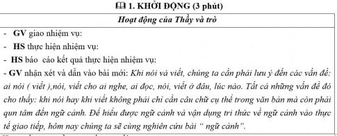 Giáo án PTNL bài Ngữ cảnh