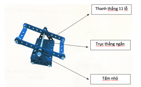 Bài tập 1. Hãy điền vào chỗ trống (...) tên gọi các bộ phận của mô hình bập bênh dưới đây.