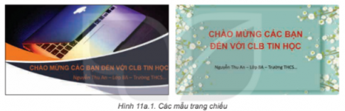  Sử dụng phần mềm trình chiếu có tạo được các trang chiếu như Hình 11a.1 không? Để tạo được các trang chiếu đó có cần nhiều thời gian không? Làm thế nào để tạo được các trang chiếu đó?