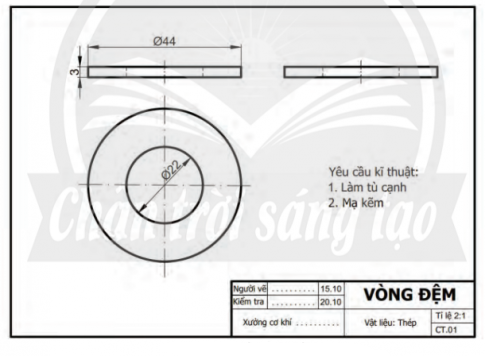 Sưu tầm và đọc một bản vẽ chi tiết, trao đổi với bạn nội dụng của bản vẽ đó.
