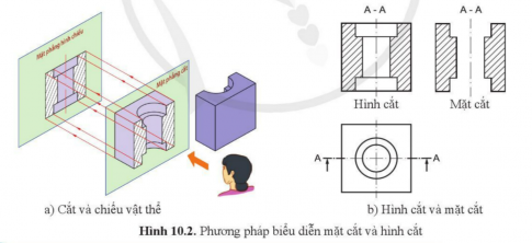 Giải bài 10 Mặt cắt và hình cắt