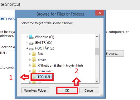 Cách tạo shortcut, lối tắt trên màn hình chính của window