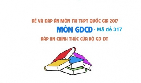 Đề và đáp án môn Công dân mã đề 317 thi THPTQG 2017 – đáp án của bộ GD-ĐT