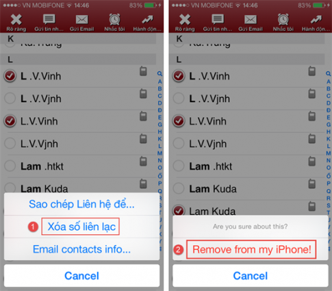 Cách đơn giản để xóa nhiều số liên lạc trong danh bạ trên iPhone