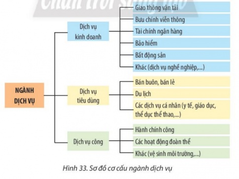 Giải bài 33 Cơ cấu, vai trò, đặc điểm và các nhân tố ảnh hưởng đến sự phát triển, phân bố dịch vụ