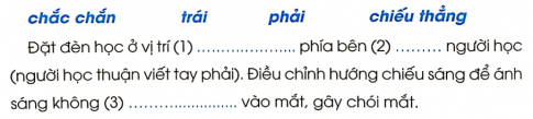 Chọn từ gợi ý dưới đây và điền vào chỗ .... cho đúng