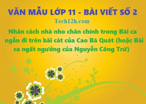 Văn mẫu 11 bài viết số 2 đề 3: Nhân cách nhà nho chân chính trong Bài ca ngắn đi trên bãi cát của Cao Bá Quát...