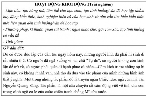 Giáo án PTNL bài Chiếc lược ngà