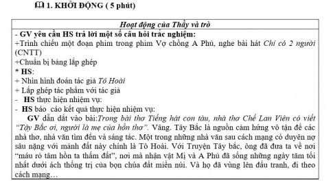 Giáo án PTNL bài Vợ chồng A Phủ