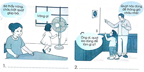 Viết vào .... tác dụng của quạt điện trong mỗi hình dưới đây