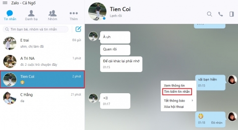 Cách tìm lại tin nhắn Zalo cũ trên máy tính với ba bước siêu nhanh